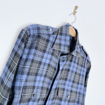 tom ford plaid epaulette utility shirt