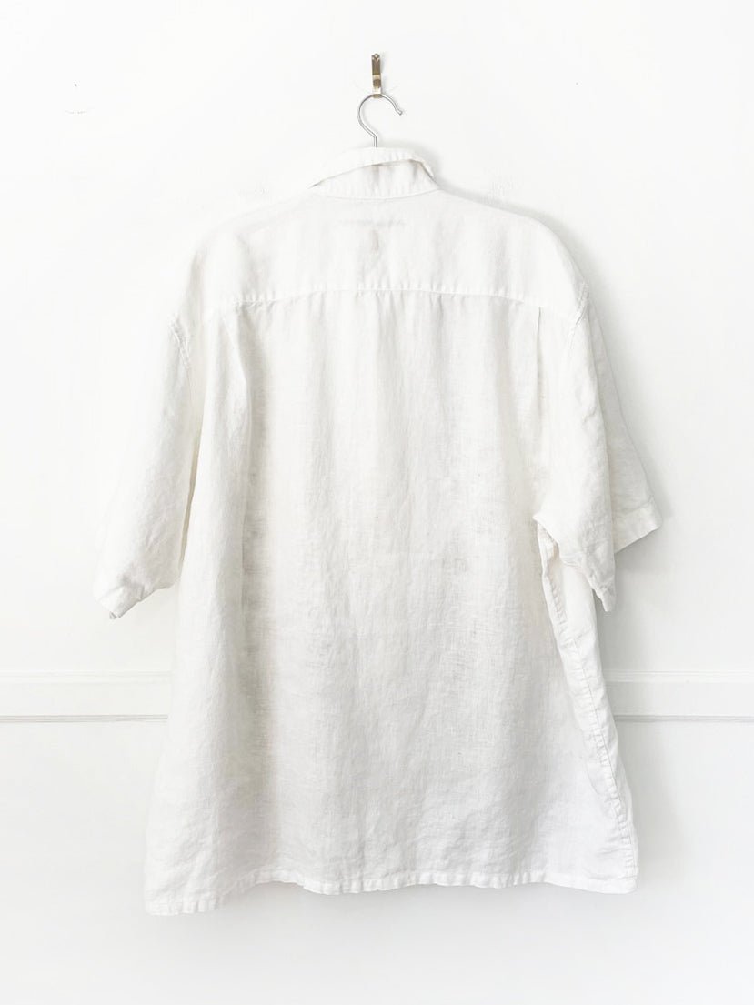 tommy bahama 100% linen floral bowling full button resort shirt - good market thrift store