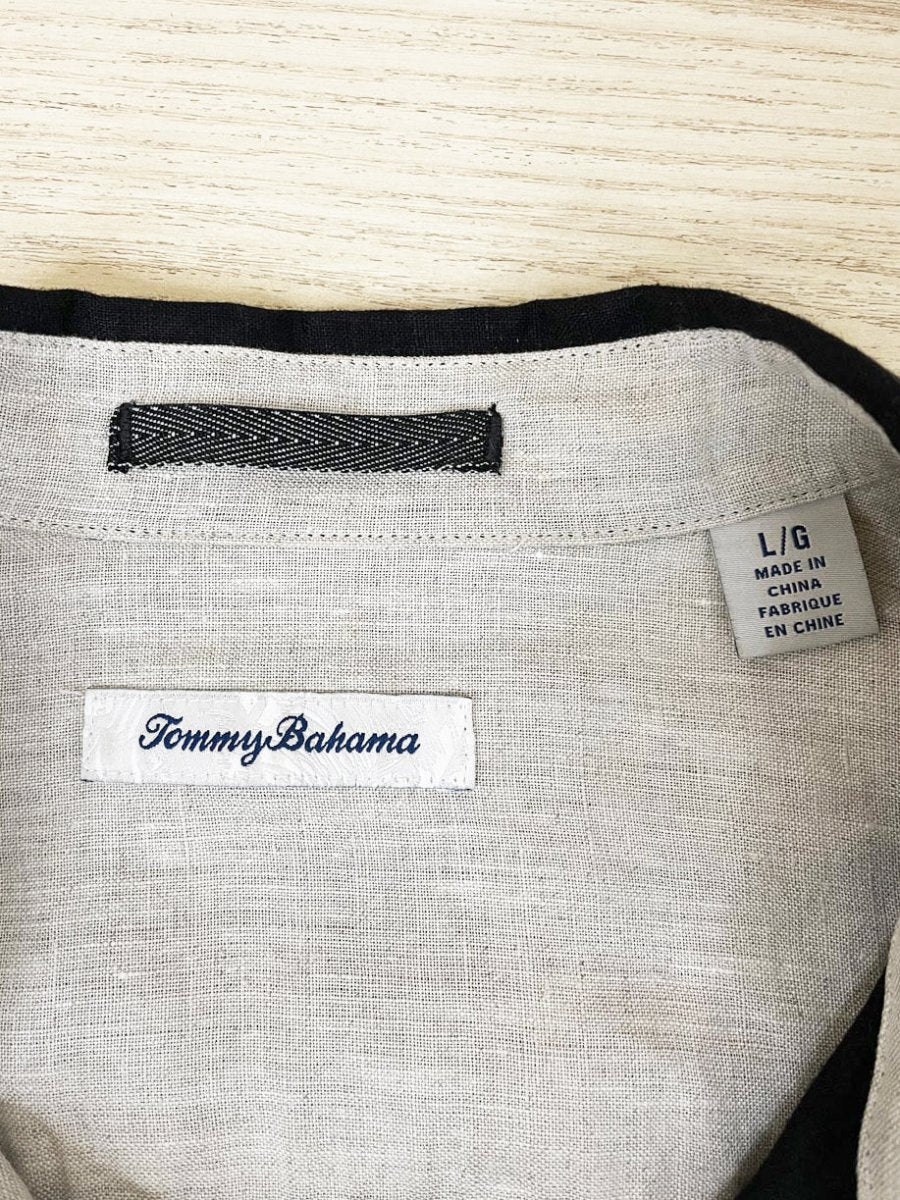 tommy bahama 100% linen island life full-button shirt - good market thrift store