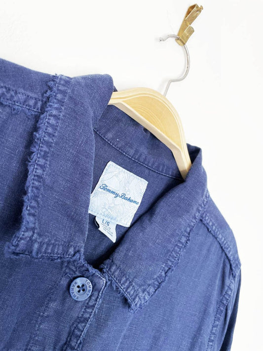 tommy bahama 100% linen raw edge short summer jacket - good market thrift store