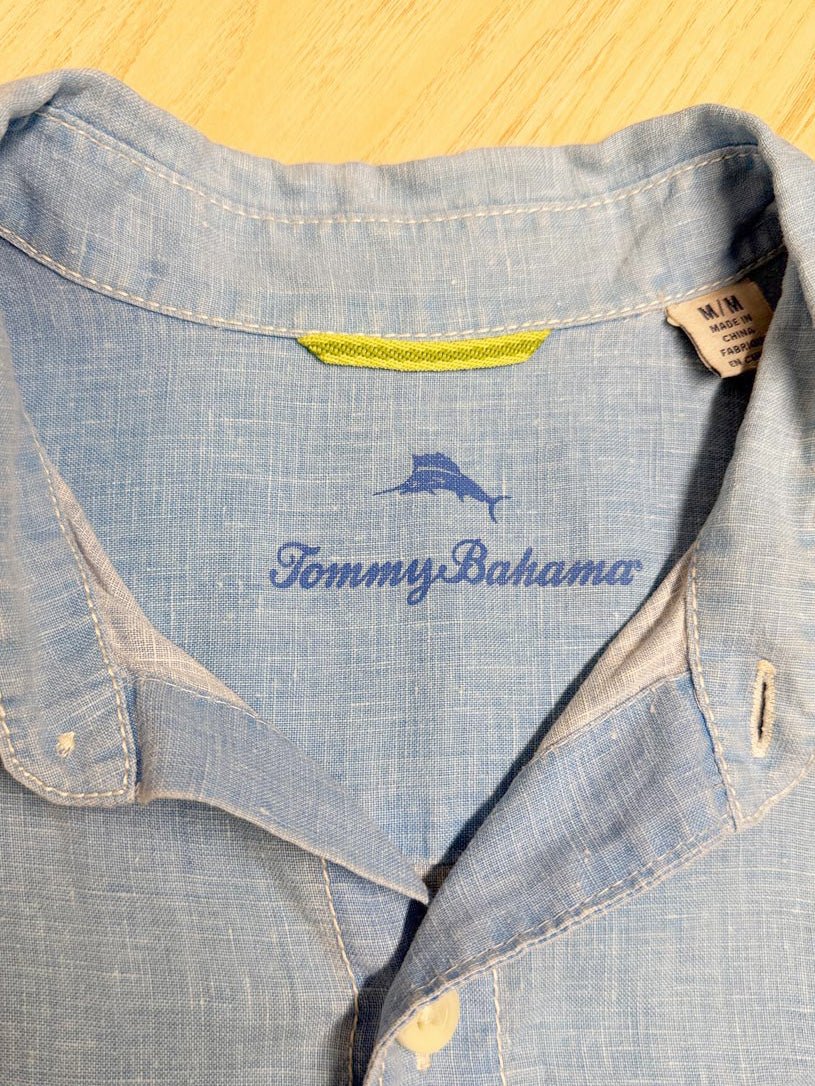 tommy bahama 100% linen salt washed full button shirt - good market thrift store