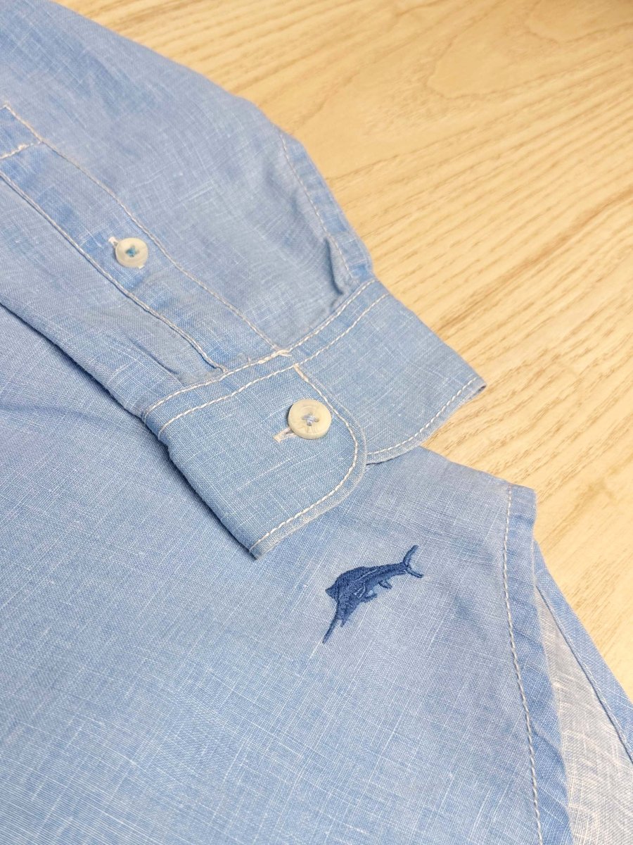 tommy bahama 100% linen salt washed full button shirt - good market thrift store
