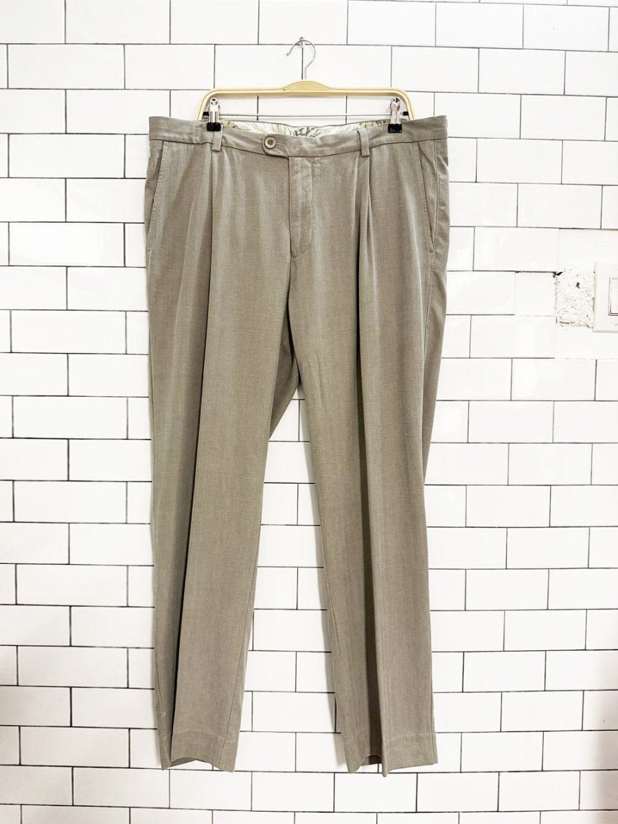 tommy bahama silk - blend herringbone pleated trousers - good market thrift store