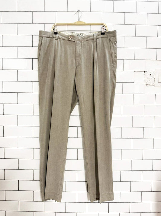 tommy bahama silk - blend herringbone pleated trousers - good market thrift store