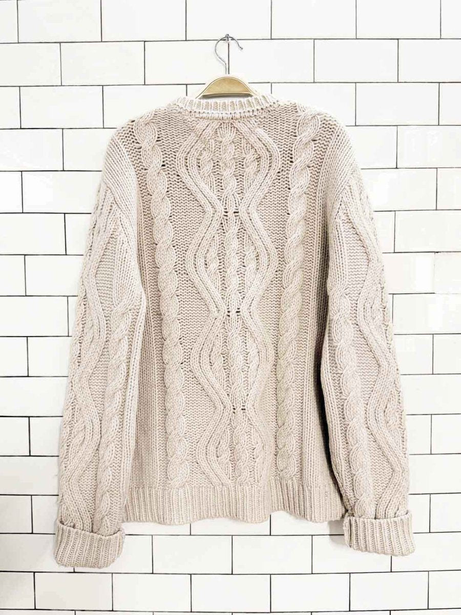 tommy hilfiger 100% wool chunky cable knit sweater - good market thrift store