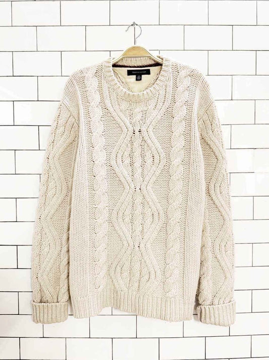tommy hilfiger 100% wool chunky cable knit sweater - good market thrift store