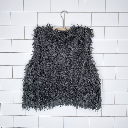 tommy hilfiger faux fur shag vest - size medium