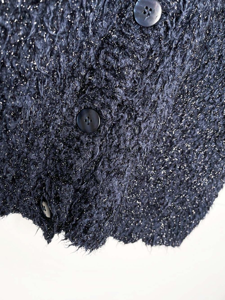 topshop metallic sparkle eyelash fuzzy knit cardigan - good market thrift store