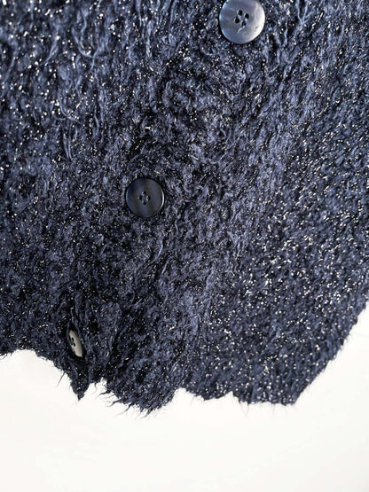 topshop metallic sparkle eyelash fuzzy knit cardigan - good market thrift store