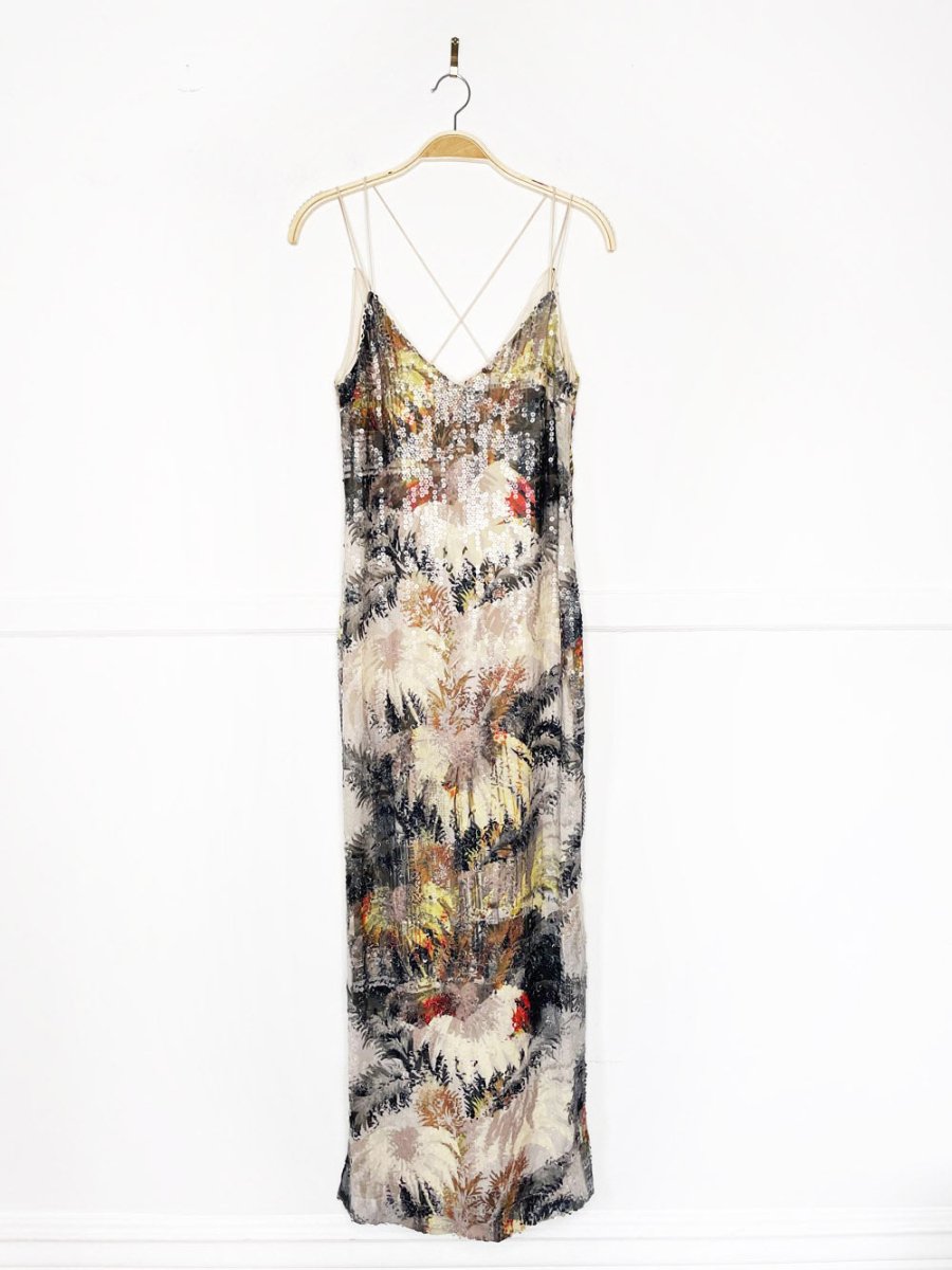 !!topshop sequin tropical tank slip maxi dress - good market thrift store