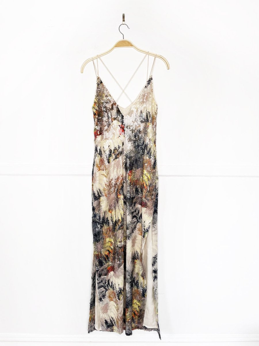 !!topshop sequin tropical tank slip maxi dress - good market thrift store