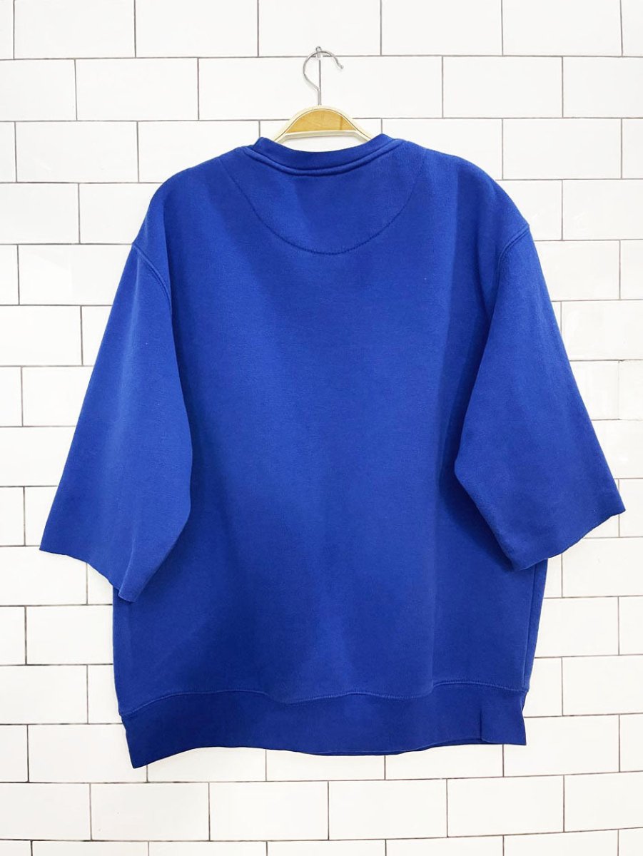 toronto blue jays MLB colour block cropped sleeve sweatshirt tee - good market thrift store