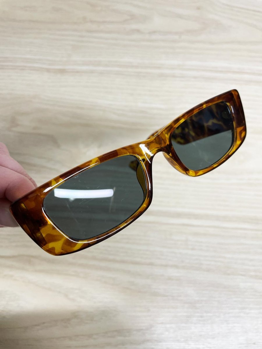 tortoise shell 90s rectangle frame sunglasses - good market thrift store