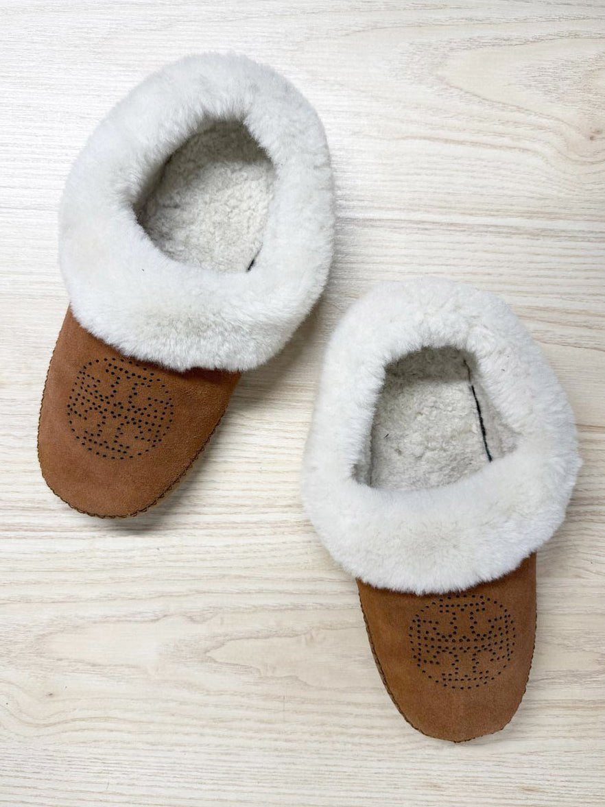 tory burch coley sheepskin slipper - good market thrift store