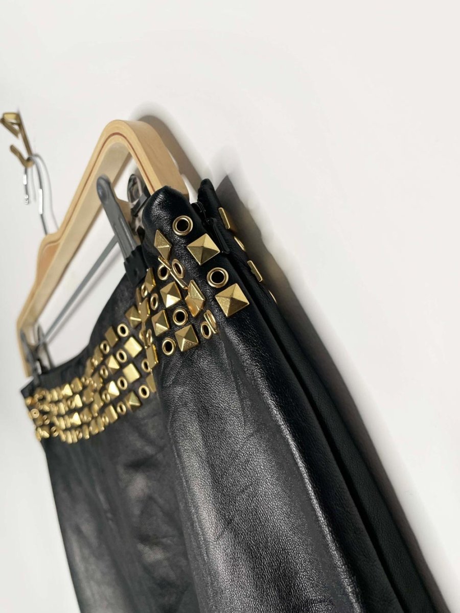 tory burch studded butter leather mini skirt | lambskin - good market thrift store