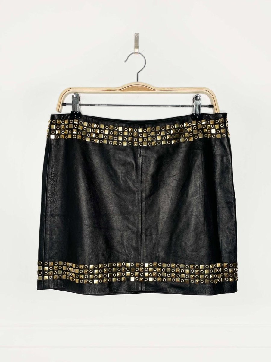 tory burch studded butter leather mini skirt | lambskin - good market thrift store