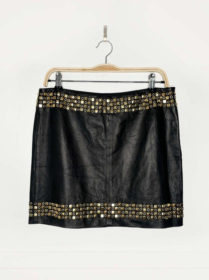 tory burch studded butter leather mini skirt | lambskin - good market thrift store