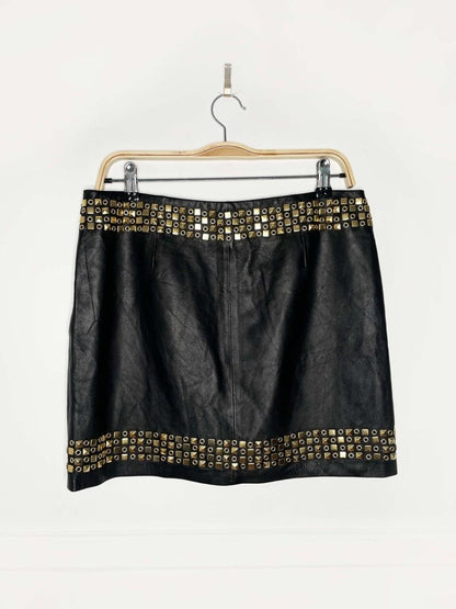 tory burch studded butter leather mini skirt | lambskin - good market thrift store