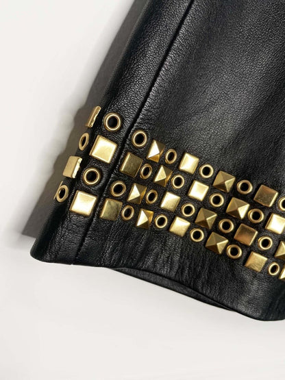 tory burch studded butter leather mini skirt | lambskin - good market thrift store