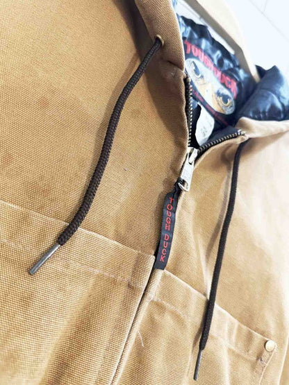 tough duck canvas hooded workwear jacket | made in Canada - good market thrift store