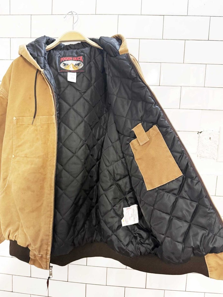 tough duck canvas hooded workwear jacket | made in Canada - good market thrift store