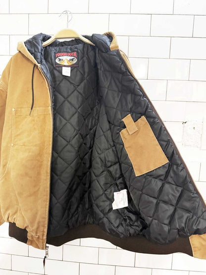 tough duck canvas hooded workwear jacket | made in Canada - good market thrift store