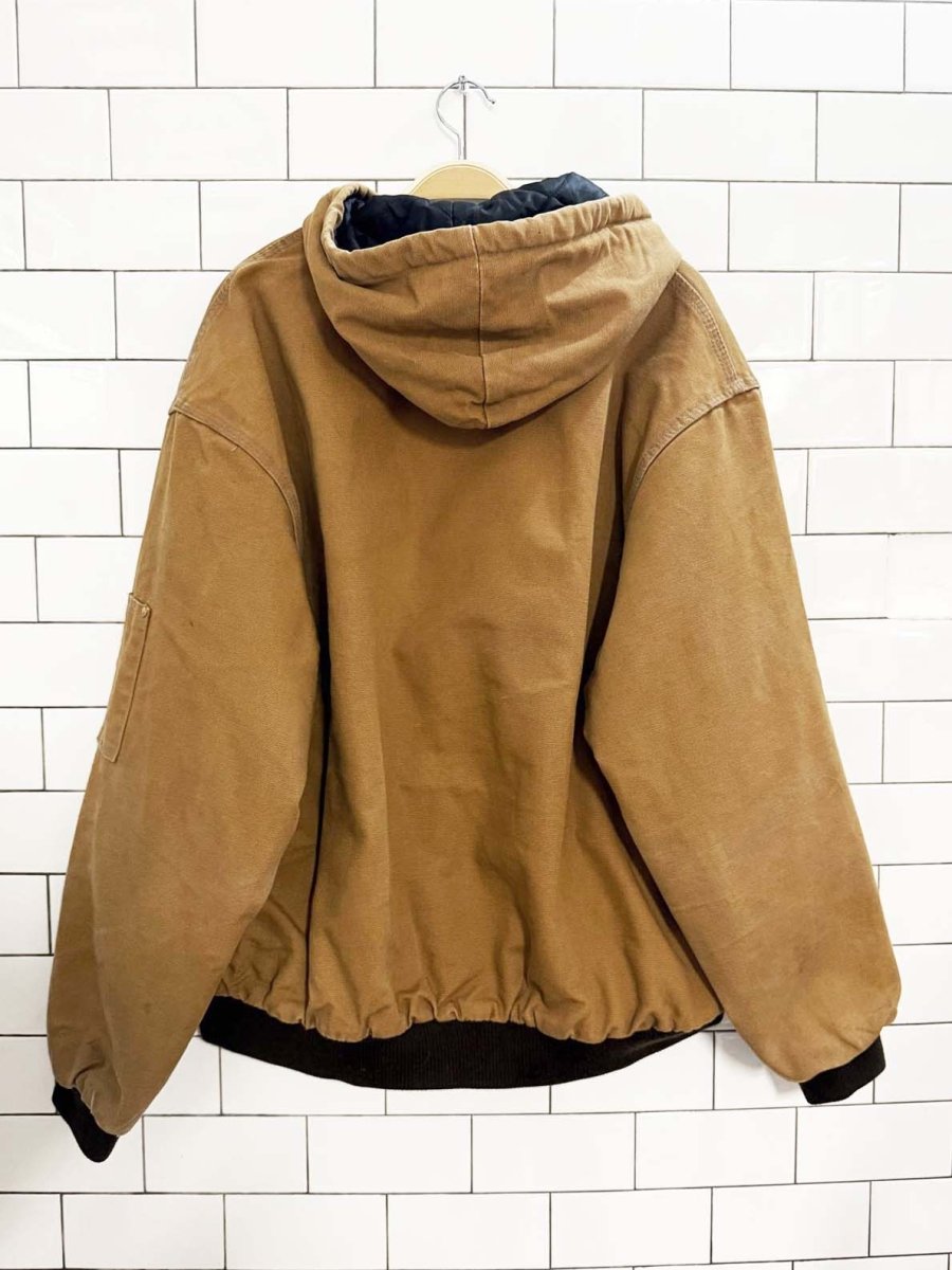 tough duck canvas hooded workwear jacket | made in Canada - good market thrift store