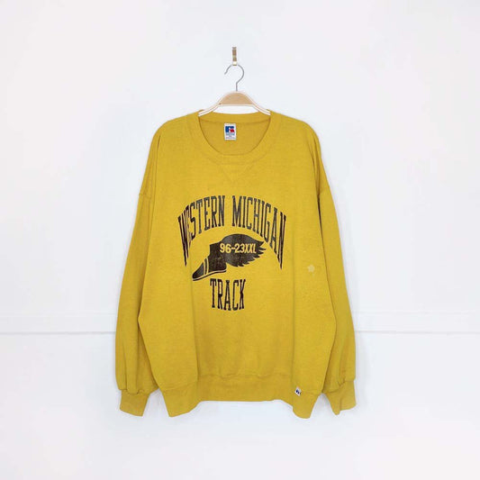 vintage 90s russell michigan track sweatshirt | made in USA - good market thrift store