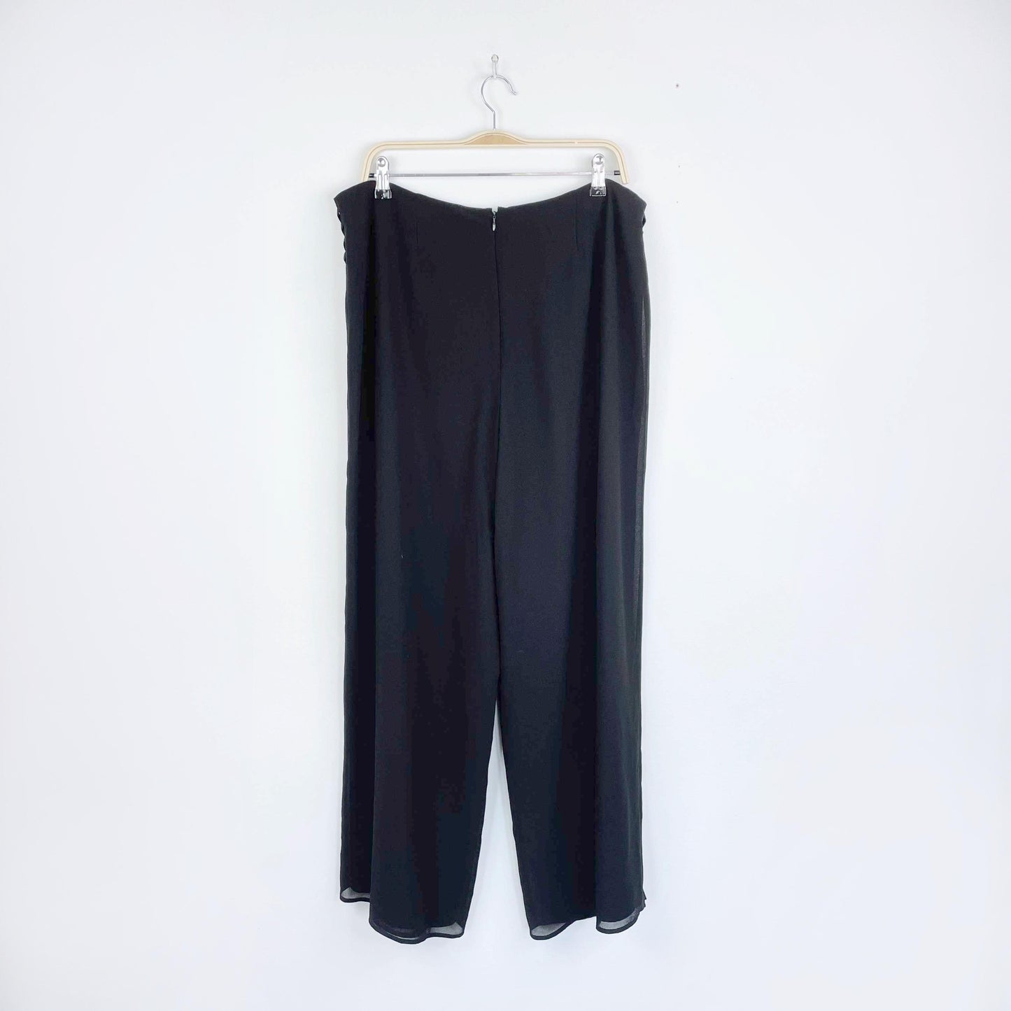vintage tradition tie waist wide layered slit leg flowy pants