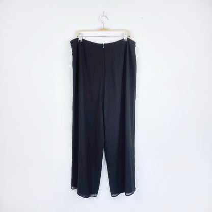 vintage tradition tie waist wide layered slit leg flowy pants