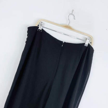 vintage tradition tie waist wide layered slit leg flowy pants