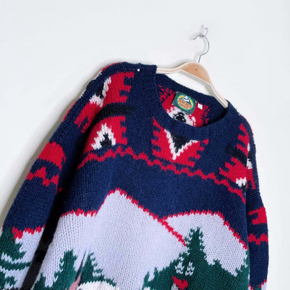 vintage trail atoe trading company wool snowshoe sweater - size medium