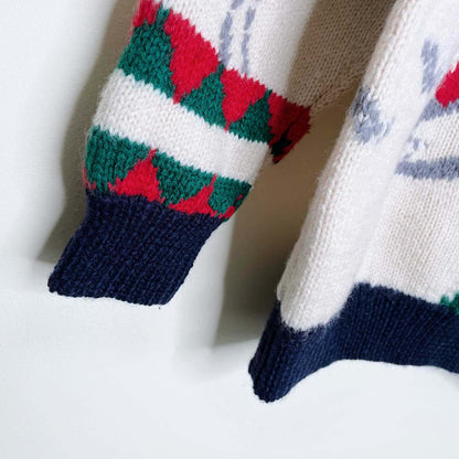 vintage trail atoe trading company wool snowshoe sweater - size medium