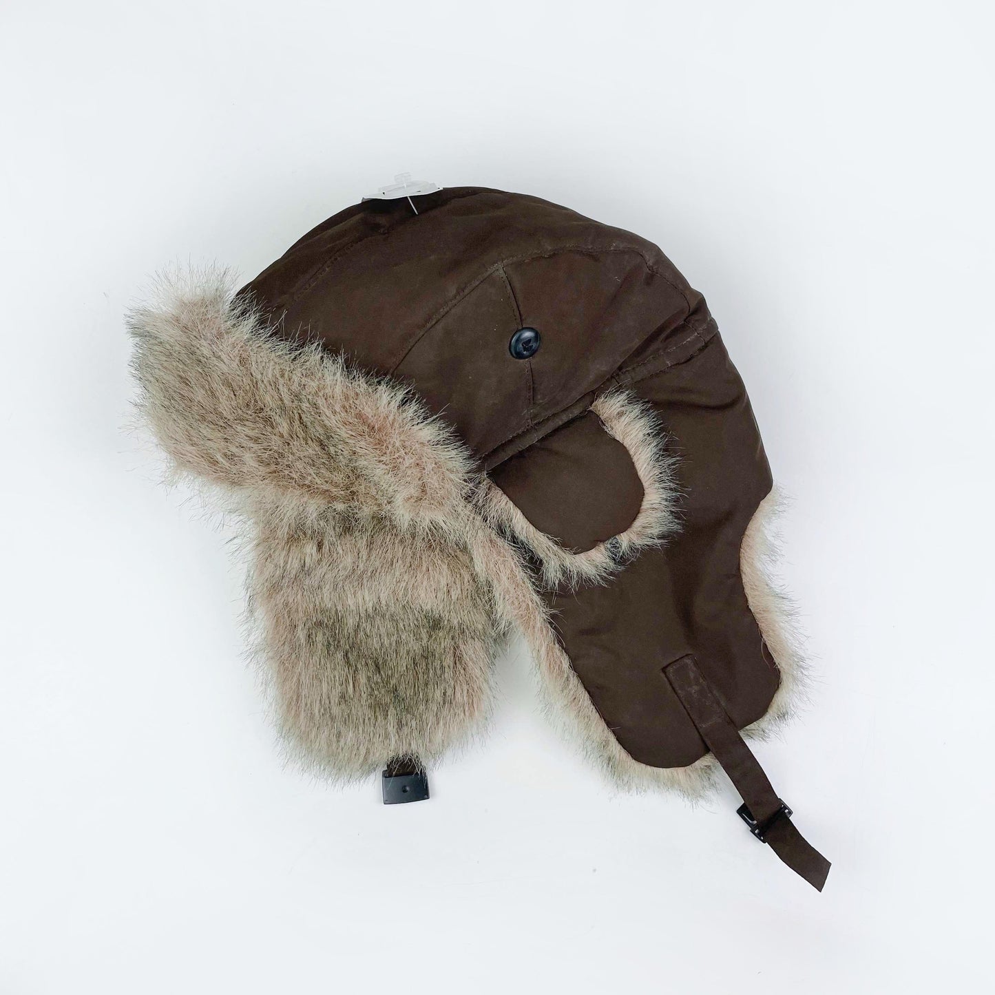 nwt gap kids faux fur lined trapper hat - size sm/med