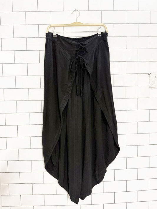 treasure of tibet boho wrap tie waist flowy pants - good market thrift store