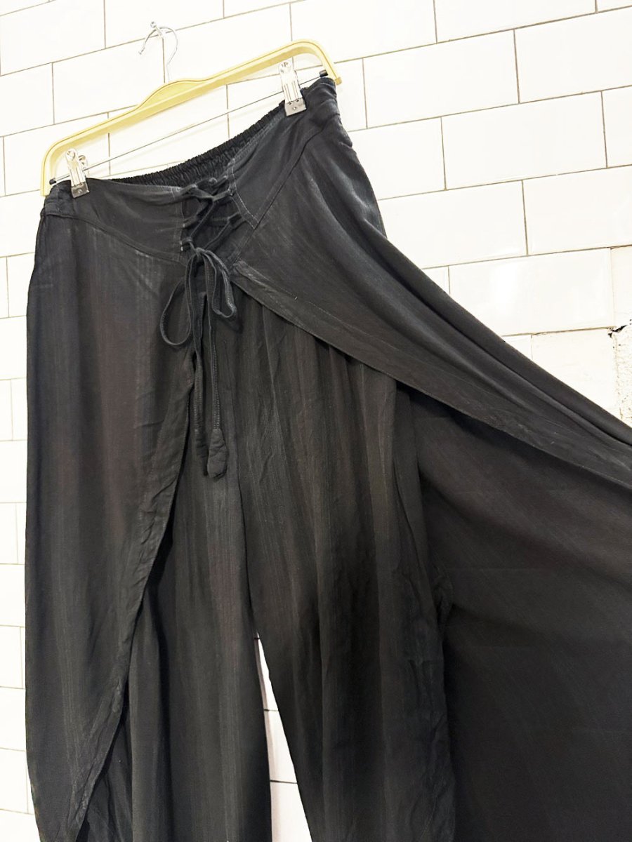treasure of tibet boho wrap tie waist flowy pants - good market thrift store
