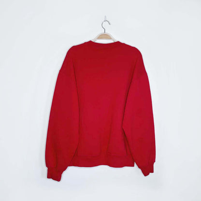 vintage chalk line knitted christmas tree crew - size large