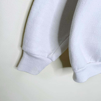 vintage 80s  jerzees white christmas tree crew - size xl