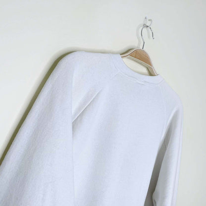 vintage 80s  jerzees white christmas tree crew - size xl