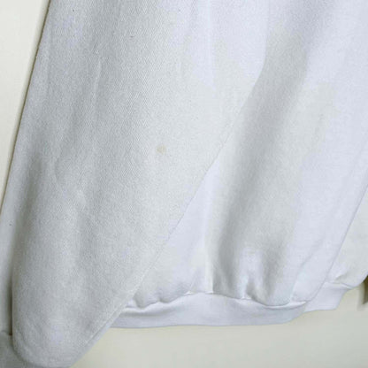 vintage 80s  jerzees white christmas tree crew - size xl