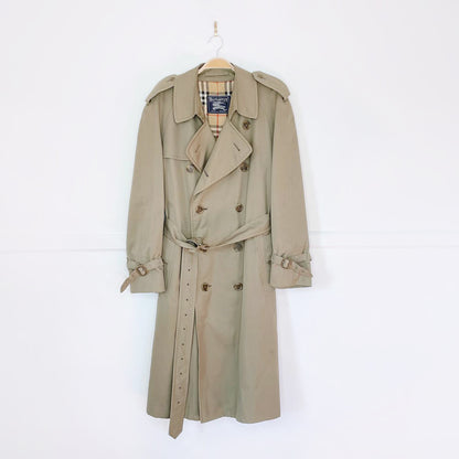 vintage burberrys trench coat with nova check lining