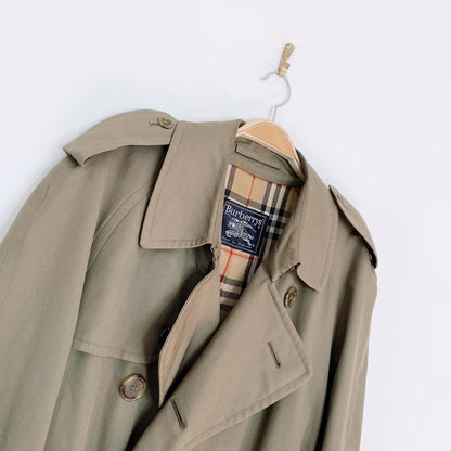 vintage burberrys trench coat with nova check lining