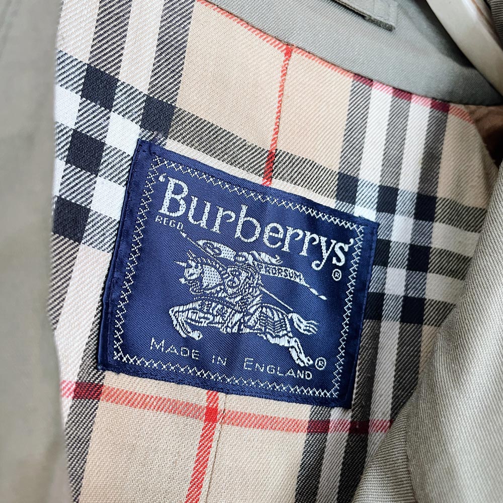 vintage burberrys trench coat with nova check lining