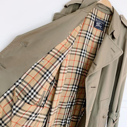 vintage burberrys trench coat with nova check lining