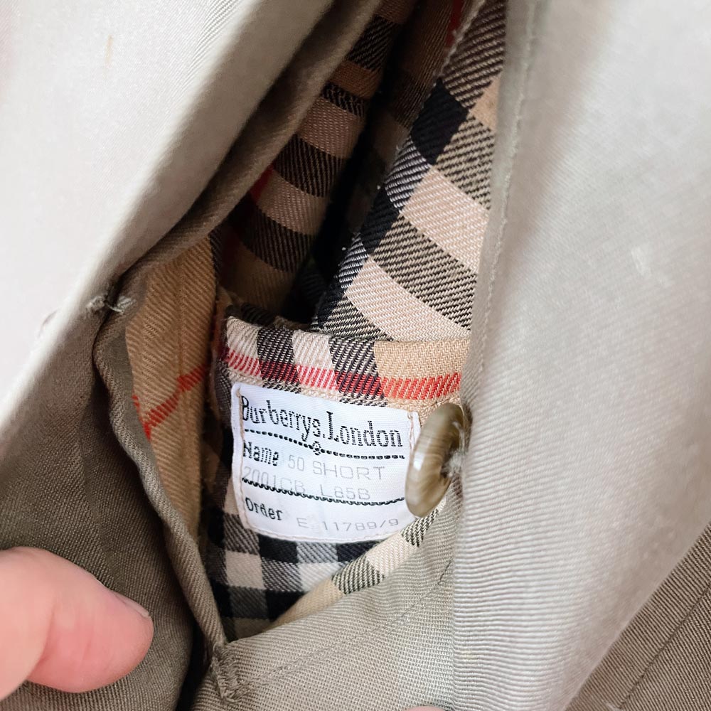 vintage burberrys trench coat with nova check lining