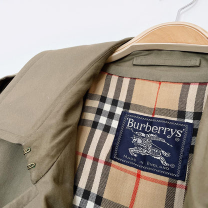 vintage burberrys trench coat with nova check lining