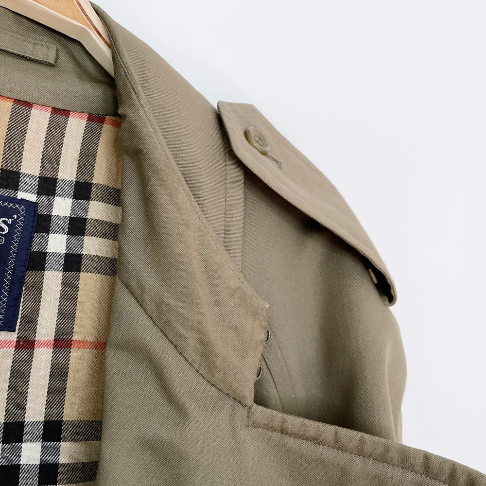 vintage burberrys trench coat with nova check lining