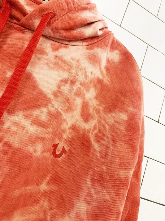 true religion tie dye oversized raw hem hoodie - good market thrift store