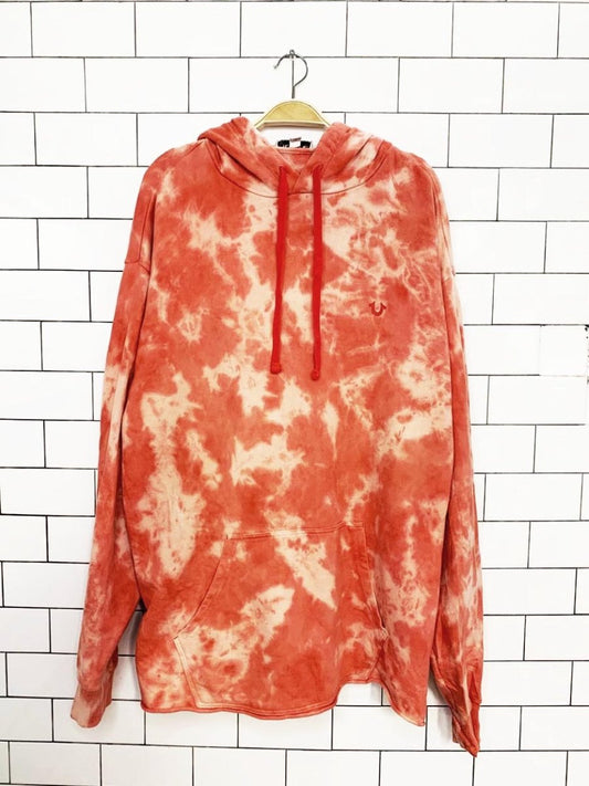 true religion tie dye oversized raw hem hoodie - good market thrift store