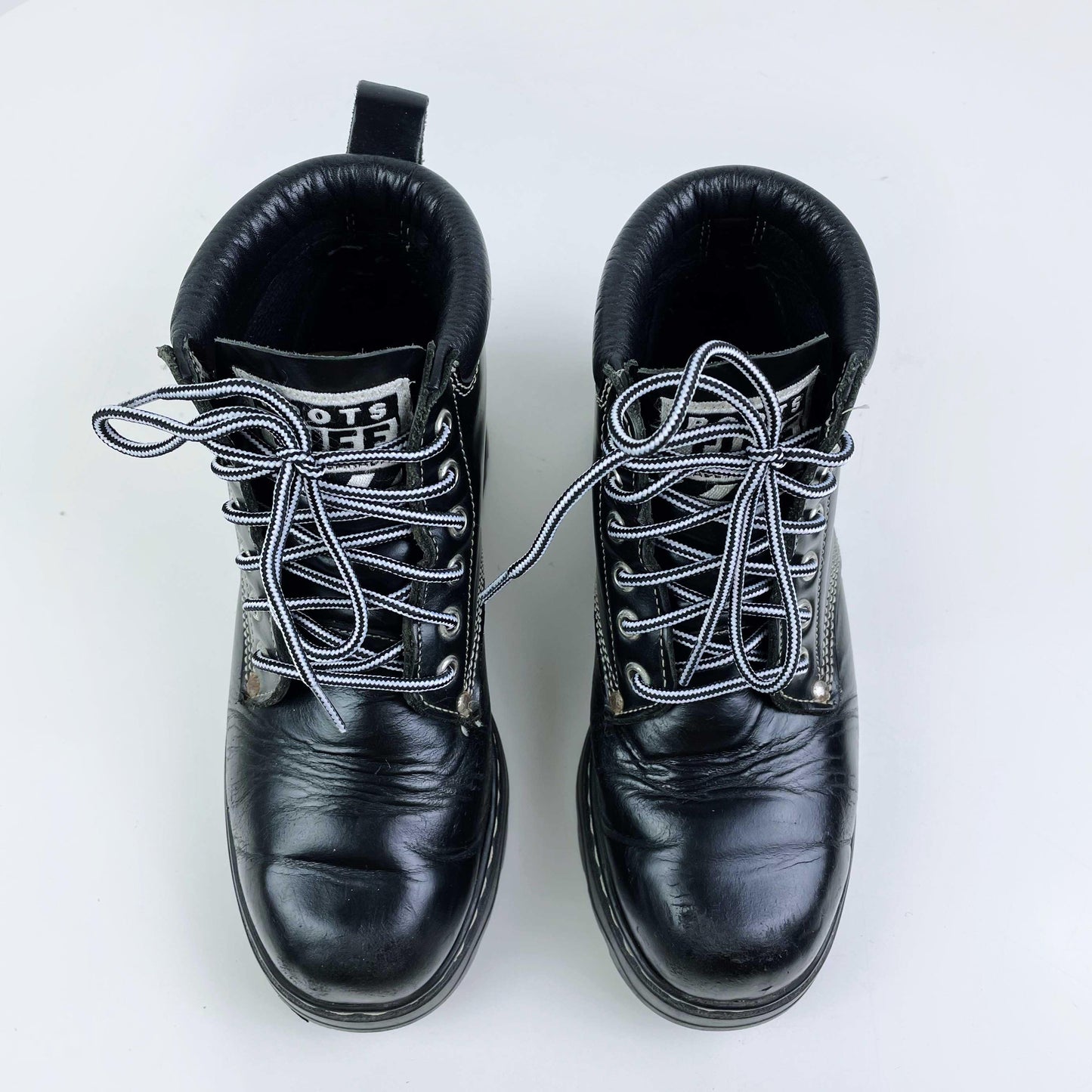 vintage 90s roots tuff leather hiking boots - size 6